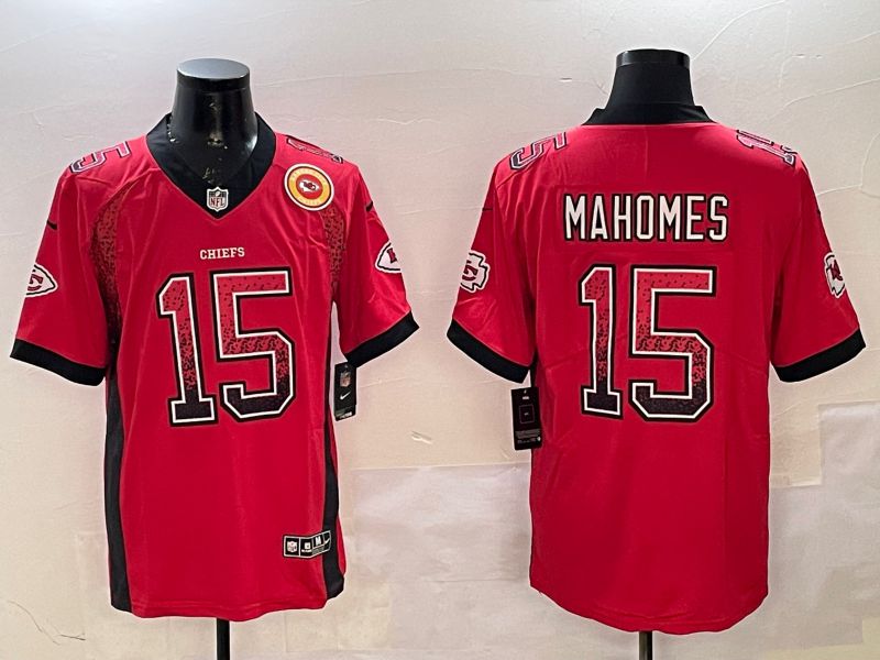Men Kansas City Chiefs #15 Mahomes Red 2025 Nike Drift Fashion Color Rush Limited NFL Jersey style 4